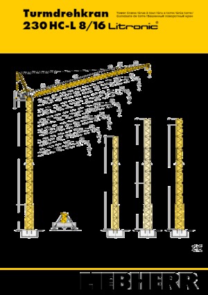 Kule vinçleri - luffing boom - top slewing Liebherr 230 HC-L 8/16 Litronic
