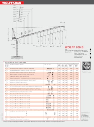 Tower Cranes - Luffing Boom - Top-slewing Wolffkran 700 B