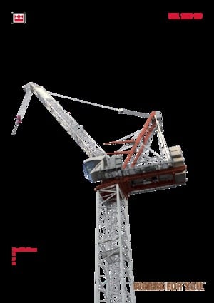 Kule vinçleri - tramvay bomu - üstten dönüş Terex Comedil (Zeppelin) CTL 140-10