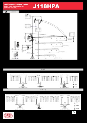 Tower Cranes - Trolley Boom - Top-slewing Jaso J118HPA