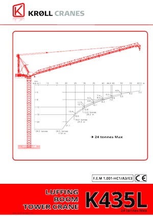 Tower Cranes - Luffing Boom - Top-slewing Kroll K435L