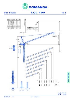 Tower Cranes - Luffing Boom - Top-slewing Comansa LCL 190