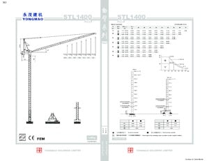 Tower Cranes - Luffing Boom - Top-slewing Yongmao STL1400