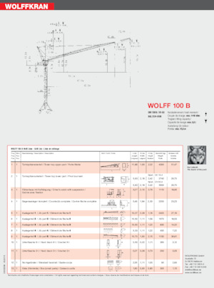 Tower Cranes - Luffing Boom - Top-slewing Wolffkran 100 B