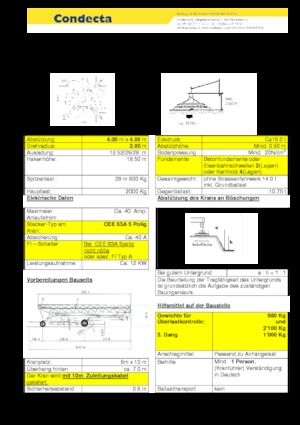Tower Cranes - Trolley Boom - Bottom-slewing Condecta E 2610 HD