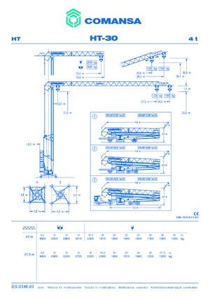 Tower Cranes - Trolley Boom - Bottom-slewing Comansa HT 30 (2,2m)