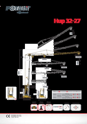Tower Cranes - Trolley Boom - Bottom-slewing Potain Hup32-27
