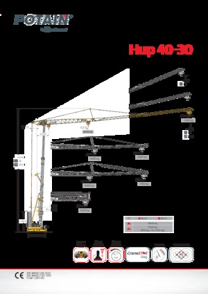 Tower Cranes - Trolley Boom - Bottom-slewing Potain Hup40-30