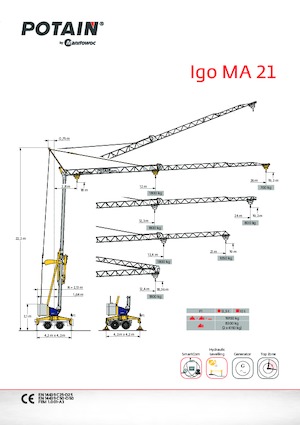 Tower Cranes - Trolley Boom - Bottom-slewing Potain Igo MA 21