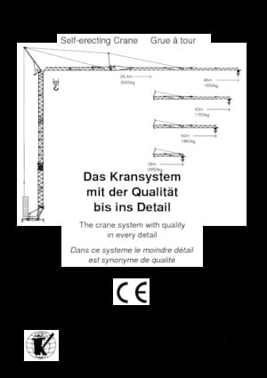Tower Cranes - Trolley Boom - Bottom-slewing König K 1545 TKH