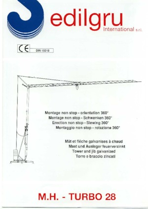 Tower Cranes - Trolley Boom - Bottom-slewing Edilgru T 28
