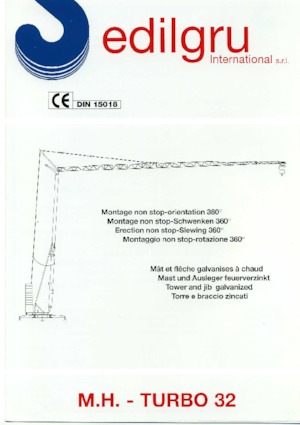 Tower Cranes - Trolley Boom - Bottom-slewing Edilgru T 32