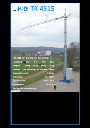 Tower Cranes - Trolley Boom - Bottom-slewing KSD TK 4515 (2,5m)