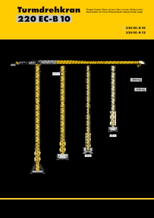 Kule vinçleri - tramvay bomu - üstten dönüş Liebherr 220 EC-B 10
