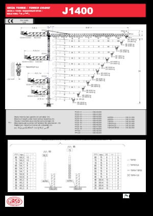 Kule vinçleri - tramvay bomu - üstten dönüş Jaso J1400