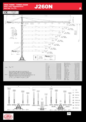 Tower Cranes - Trolley Boom - Top-slewing Jaso J260N.A