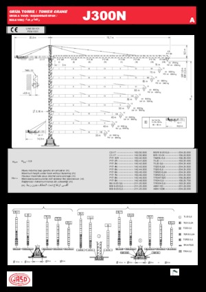 Kule vinçleri - tramvay bomu - üstten dönüş Jaso J300N.A