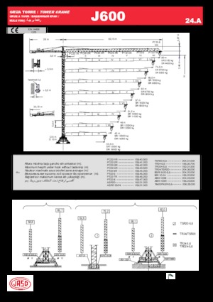 Tower Cranes - Trolley Boom - Top-slewing Jaso J600.24.A