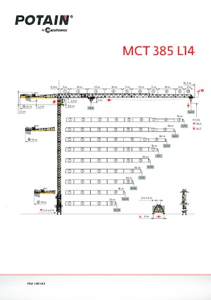 Tower Cranes - Trolley Boom - Top-slewing Potain MCT 385 L14