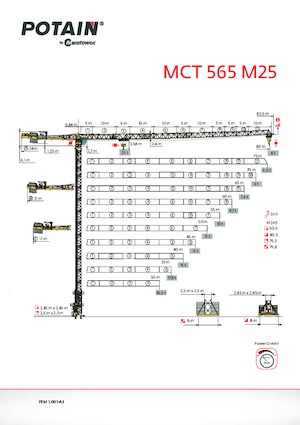 Tower Cranes - Trolley Boom - Top-slewing Potain MCT 565 M25