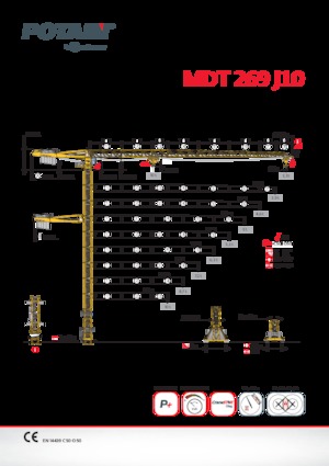 Kule vinçleri - tramvay bomu - üstten dönüş Potain MDT 269 J10