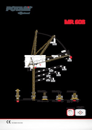 Kule vinçleri - tramvay bomu - üstten dönüş Potain MR 608
