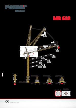 Kule vinçleri - tramvay bomu - üstten dönüş Potain MR 618
