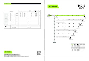 Kule vinçleri - tramvay bomu - üstten dönüş Zoomlion T6013-8