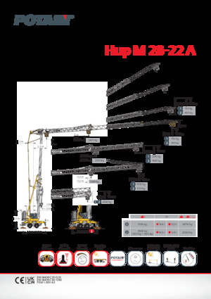 Tower Cranes - Trolley Boom - Bottom-slewing Potain Hup M 28-22 A