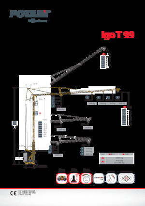 Kule vinçleri - tramvay bomu - alttan dönüş Potain Igo T 99