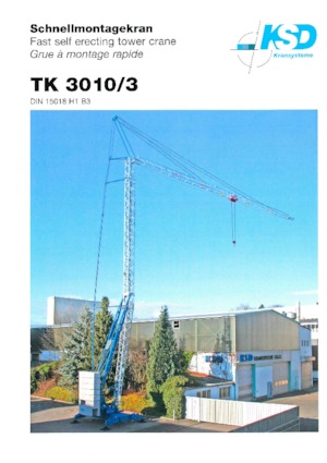 Tower Cranes - Trolley Boom - Bottom-slewing KSD TK  3010/3 (2,5 m)