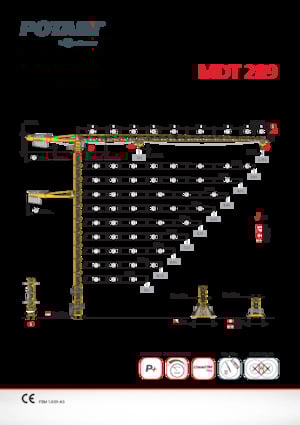 Kule vinçleri - tramvay bomu - üstten dönüş Potain MDT 289