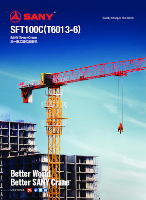 Kule vinçleri - tramvay bomu - üstten dönüş Sany SFT100C 