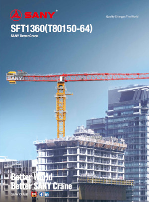 Kule vinçleri - tramvay bomu - üstten dönüş Sany SFT1360