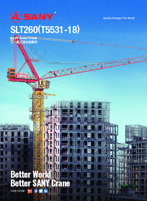 Kule vinçleri - tramvay bomu - üstten dönüş Sany SLT260 