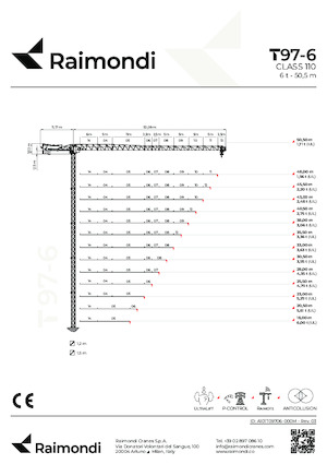 Tower Cranes - Trolley Boom - Top-slewing Raimondi T97