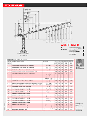Tower Cranes - Luffing Boom - Top-slewing Wolffkran 1250 B