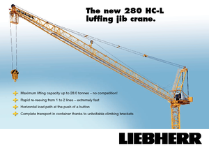 Tower Cranes - Luffing Boom - Top-slewing Liebherr 280 HC-L 8/16  Litronic