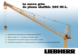 Tower Cranes - Luffing Boom - Top-slewing Liebherr 280 HC-L 8/16  Litronic