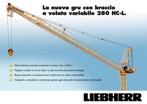 Tower Cranes - Luffing Boom - Top-slewing Liebherr 280 HC-L 8/16  Litronic