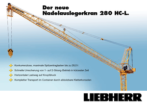 Tower Cranes - Luffing Boom - Top-slewing Liebherr 280 HC-L 8/16  Litronic