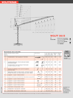 Tower Cranes - Luffing Boom - Top-slewing Wolffkran 355 B