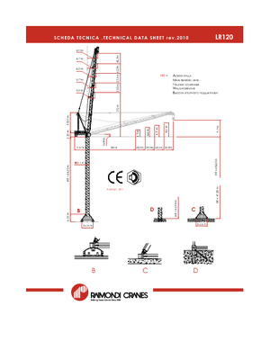 Kule vinçleri - luffing boom - top slewing Raimondi LR 120