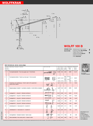 Tower Cranes - Luffing Boom - Top-slewing Wolffkran WK 100 B