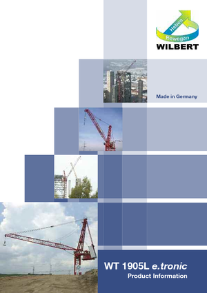 Tower Cranes - Luffing Boom - Top-slewing Wilbert WT 1905 L e.tronic