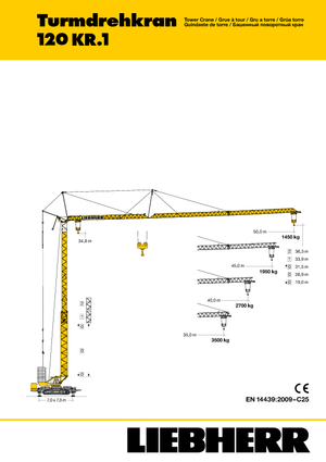 Tower Cranes - Trolley Boom - Bottom-slewing Liebherr 120 KR.1 (FU)