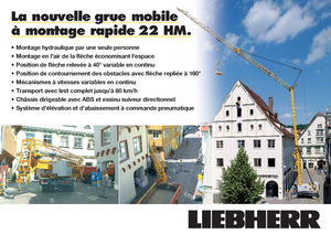 Tower Cranes - Trolley Boom - Bottom-slewing Liebherr 22 HM FU