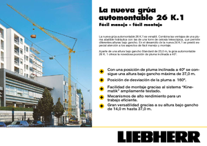 Tower Cranes - Trolley Boom - Bottom-slewing Liebherr 26 K.1