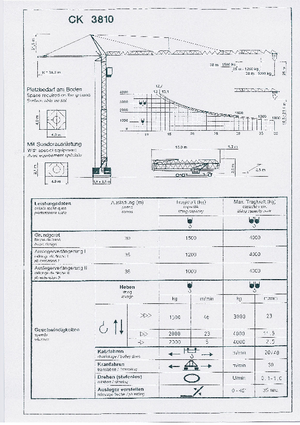 Tower Cranes - Trolley Boom - Bottom-slewing Pekazett 3810 CSMF