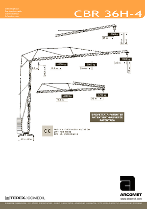Tower Cranes - Trolley Boom - Bottom-slewing Arcomet A 36 H